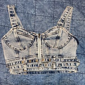 denim bustier corset top